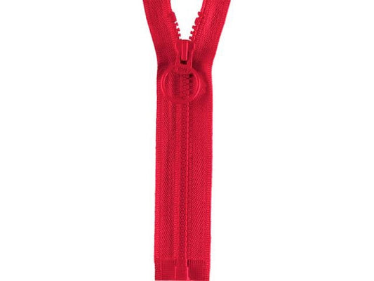 Reißverschluss Opti 25 cm Rot teilbar Ring P40 722