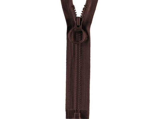 Reißverschluss Opti 25 cm Dunkelbraun teilbar Ring P40 881