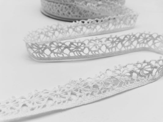 Häkelspitze Bordüre 12 mm Weiß 1