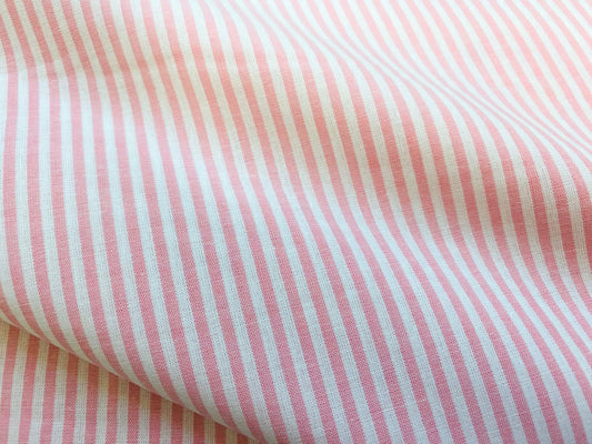 Baumwollstoff Streifen Rosa/Weiß