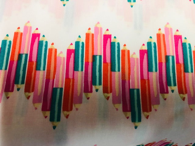 Baumwollstoff Buntstifte Playroom