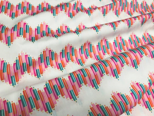 Baumwollstoff Buntstifte Playroom