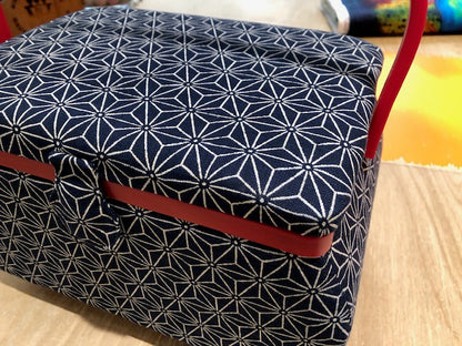 Nähkorb L Japan Nachtblau/Rot