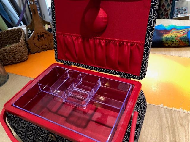 Nähkorb L Japan Nachtblau/Rot