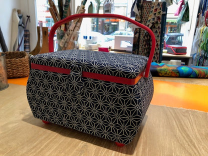 Nähkorb L Japan Nachtblau/Rot