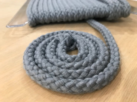 Baumwollkordel Grau 9 mm