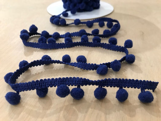 Bommelborte Klein Blau 10 mm 23