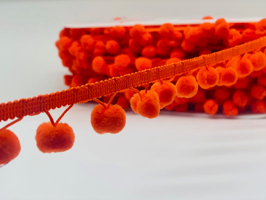 Bommelborte Groß Orange 20 mm