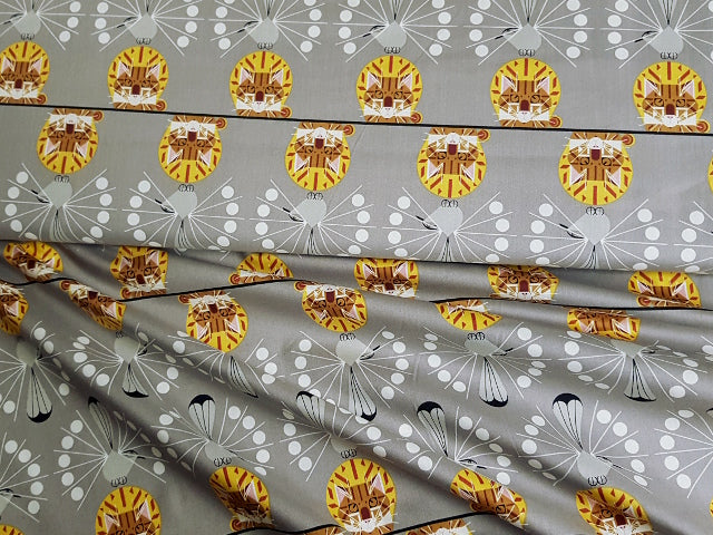 Bio-Baumwollstoff Katzen & Vögel