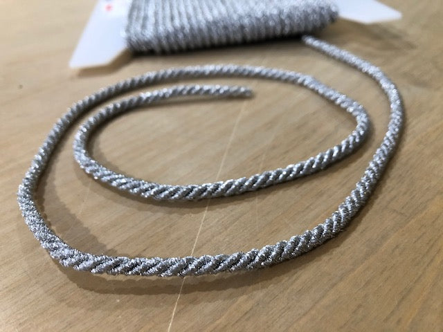 Kordel gedreht 4 mm Silber metallic