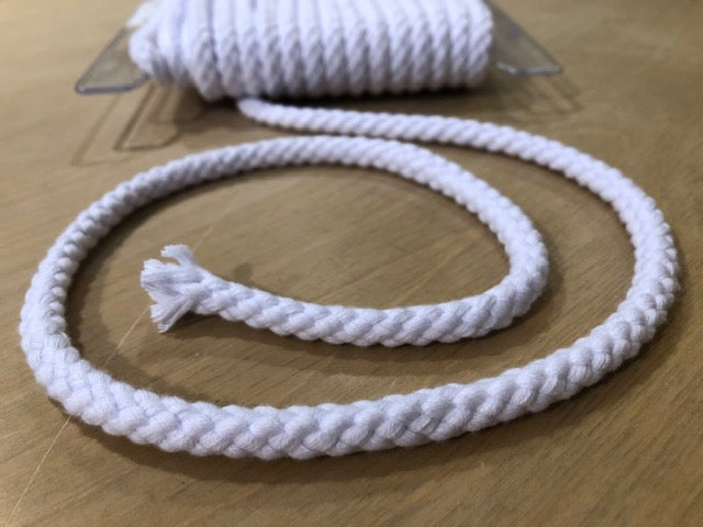 Baumwollkordel Weiß 9 mm