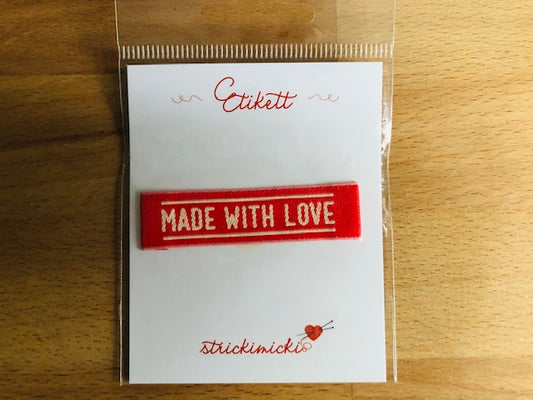 Etikett Stofflable Made with Love