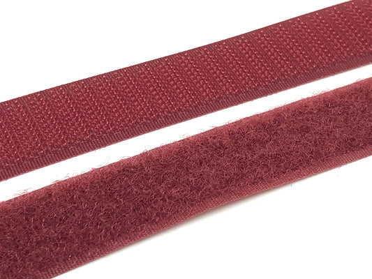 Klettverschluss 20 mm zum Aufnähen Bordeaux