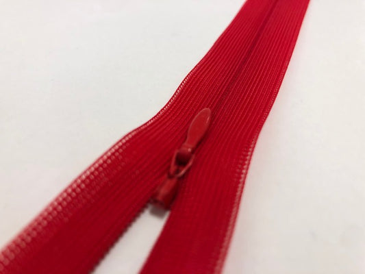 Nahtverdeckter Reißverschluss Rot 60 cm