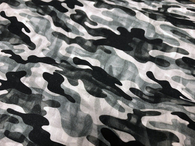 Baumwollstoff Camouflage Cool Grau