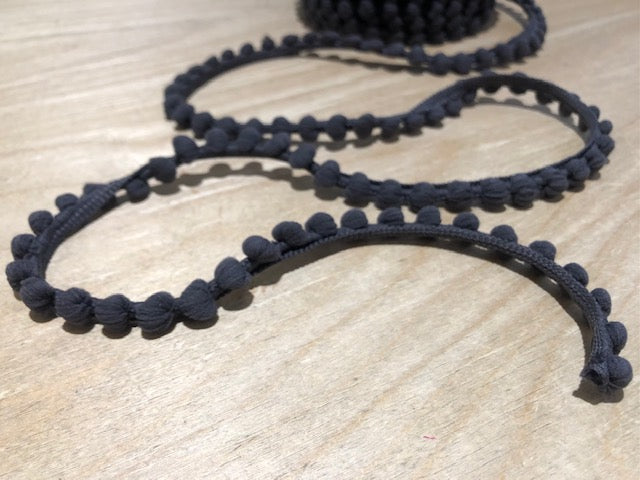 Bommelborte Klein Dunkelgrau  10 mm