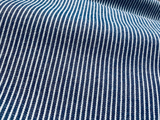 Jeansstoff Blau Weiß gestreift