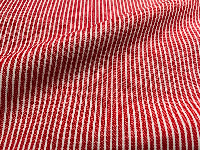Jeansstoff Rot Weiß gestreift
