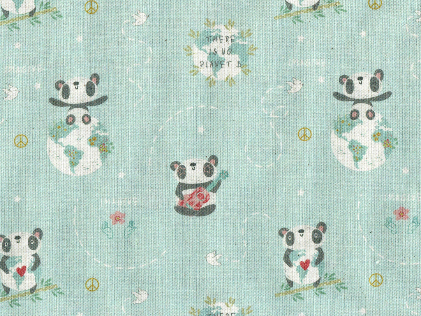 Kinderstoff Bambusbär auf Weltreise