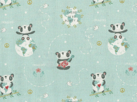 Kinderstoff Bambusbär auf Weltreise