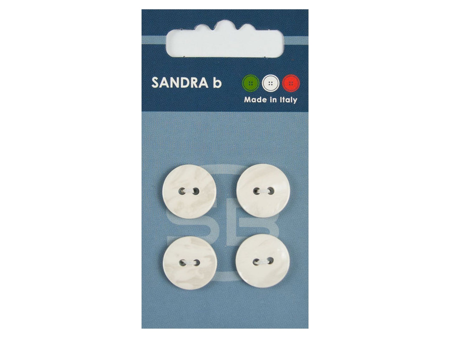 Knopf 2-Loch 15 mm weiß