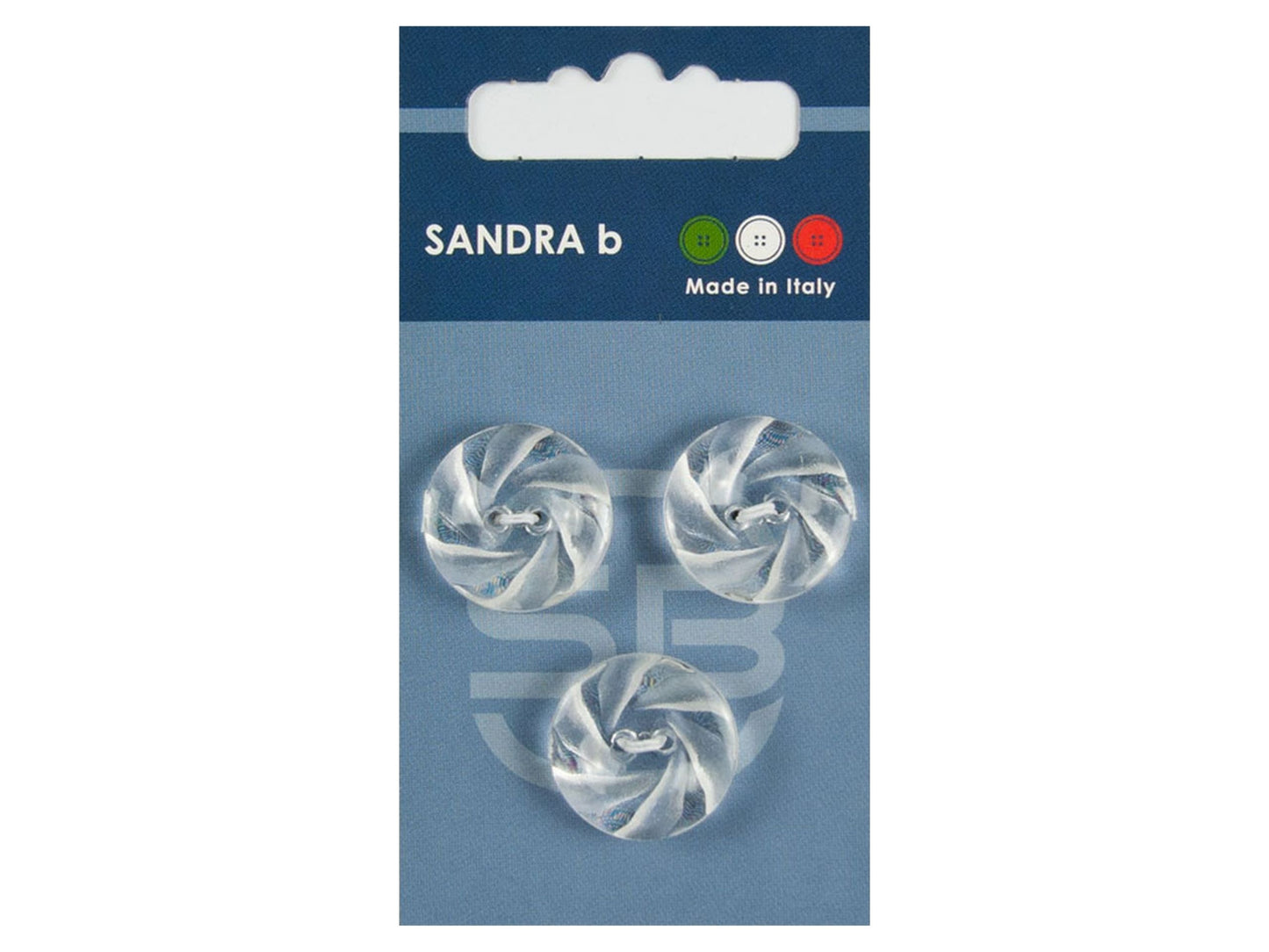 Knopf 2-Loch 19 mm transparent