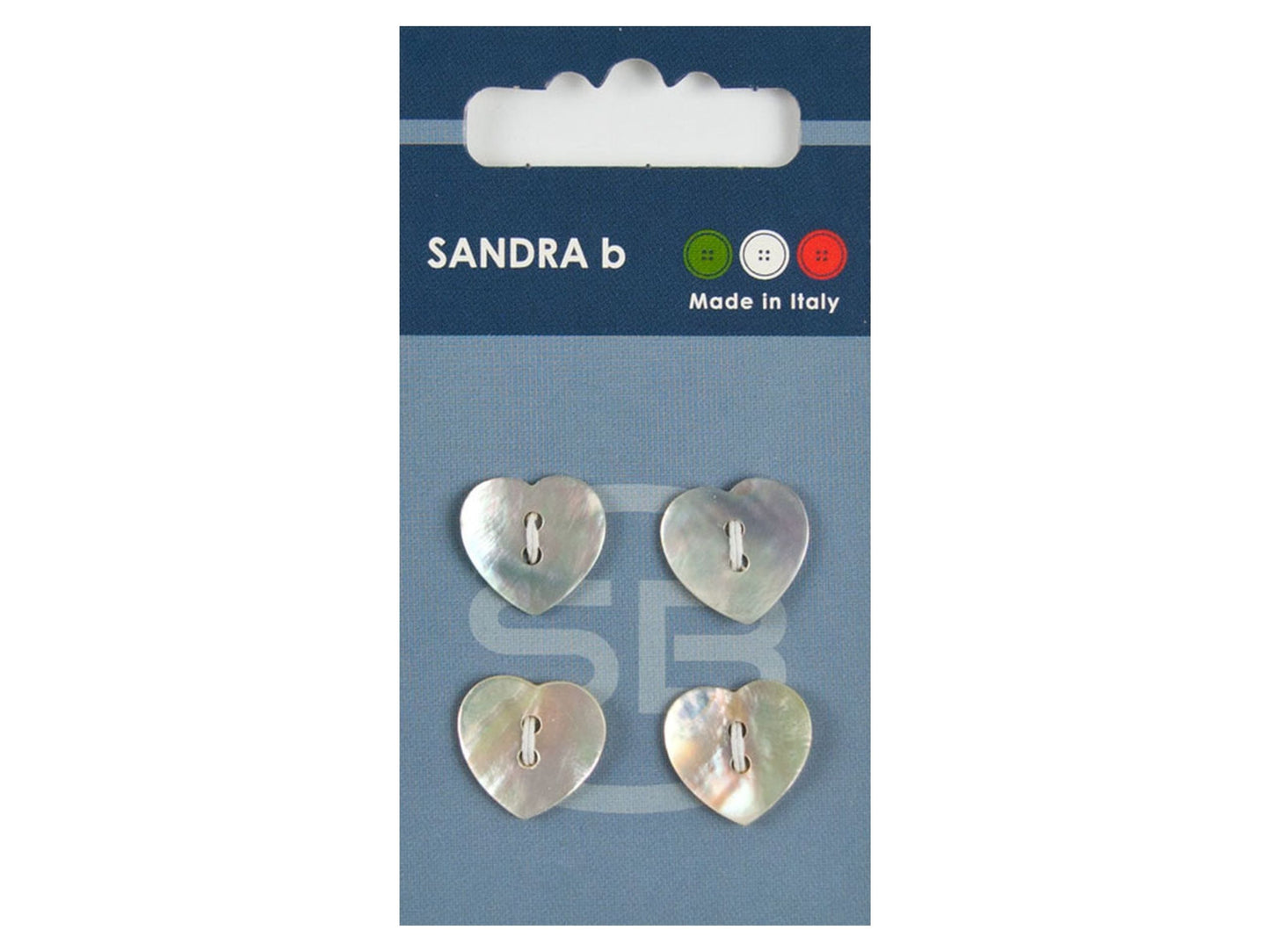 Knopf 2-Loch 15 mm Perlmutt Herz