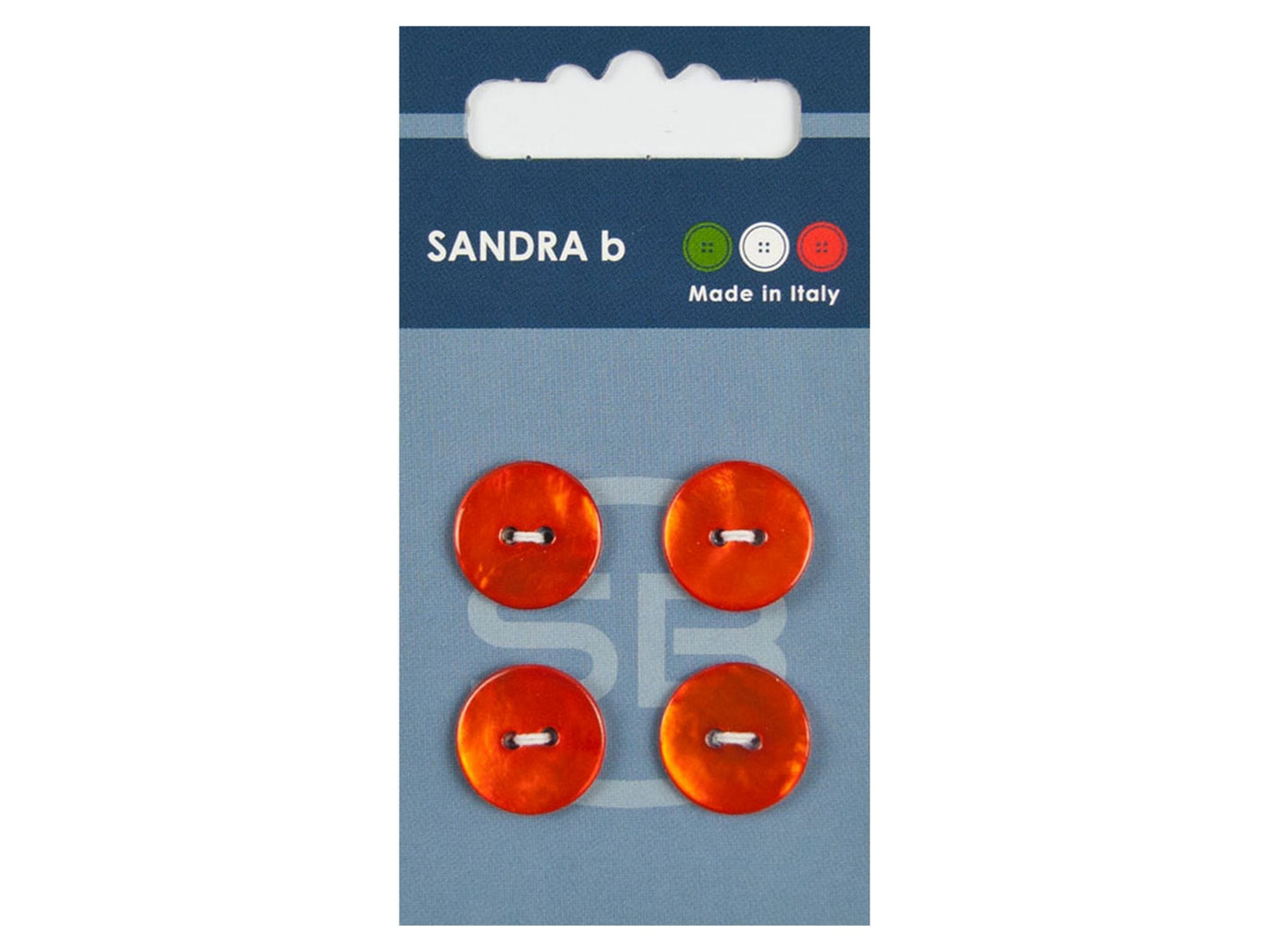 Knopf 2-Loch 15 mm orange Perlmutt