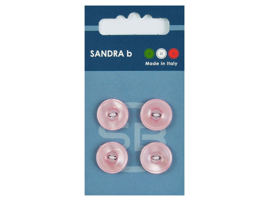 Knopf 2-Loch 15 mm rosa