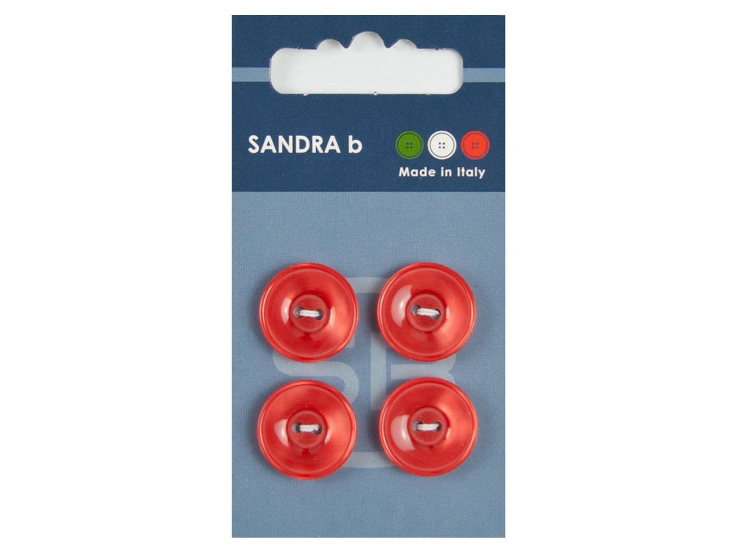 Knopf 2-Loch 18 mm rot