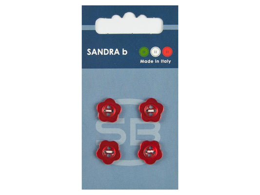 Knopf 4-Loch 12,5 mm rot Perlmutt