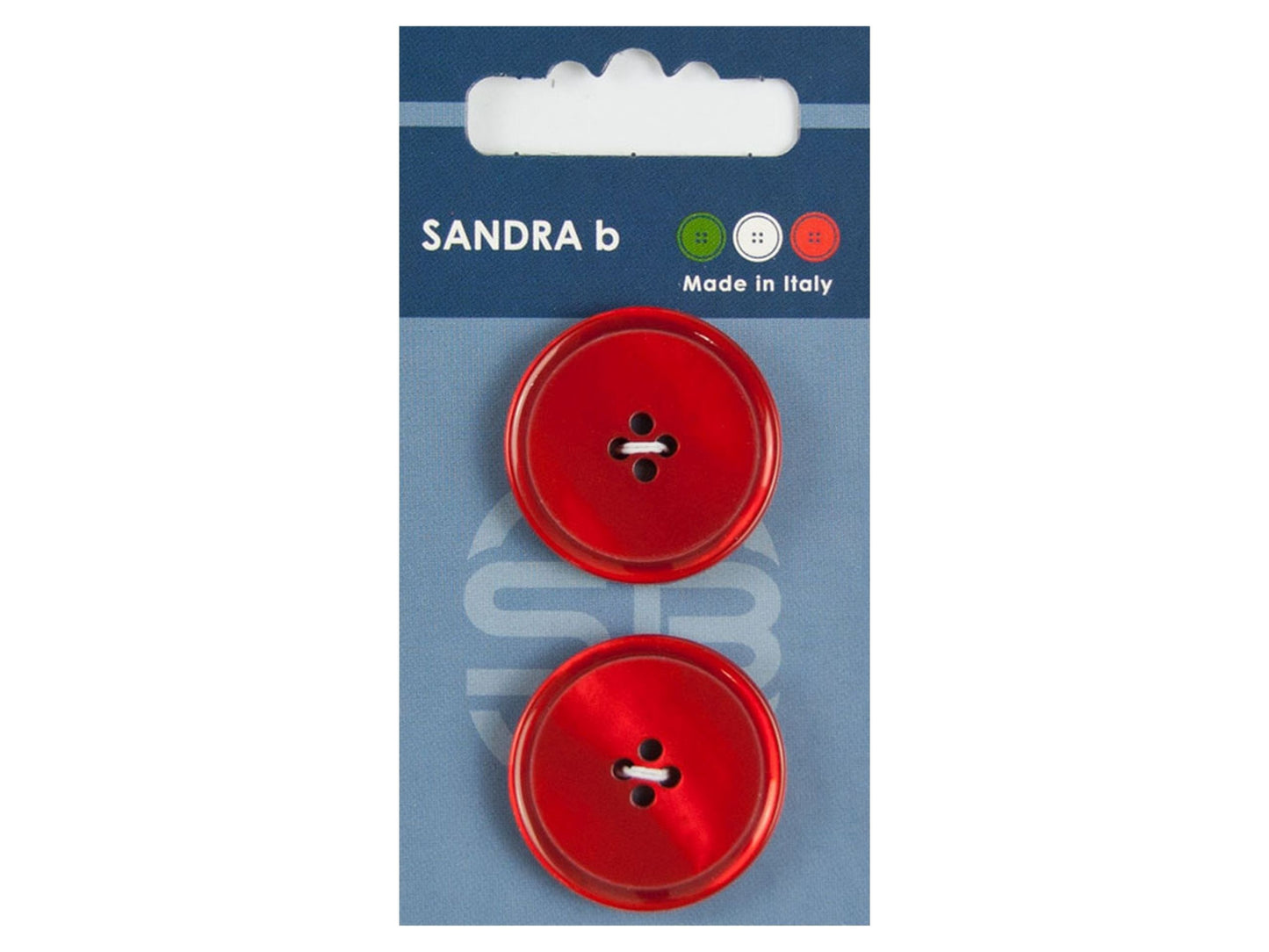 Knopf 4-Loch 28 mm rot