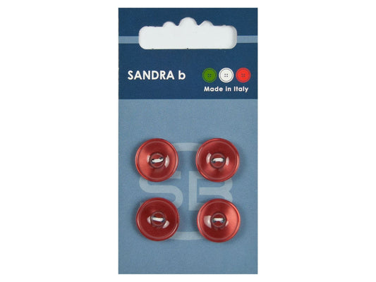 Knopf 2-Loch 15 mm weinrot