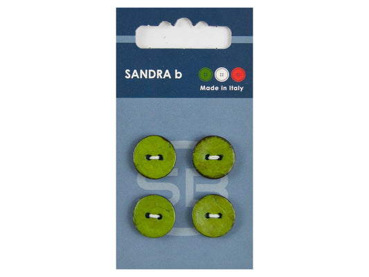 Knopf 2-Loch 15 mm grün Kokos