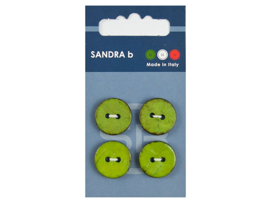 Knopf 2-Loch 18 mm grün Kokos