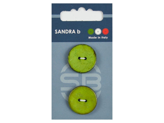 Knopf 2-Loch 23 mm grün Kokos