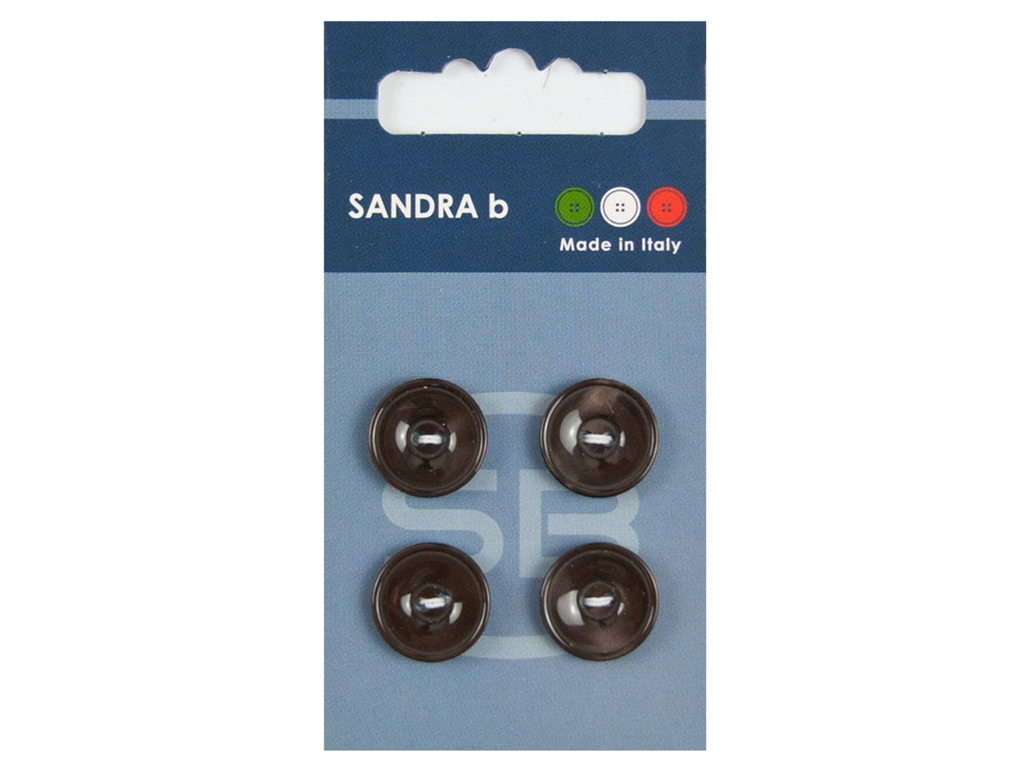 Knopf 2-Loch 15 mm dunkelbraun