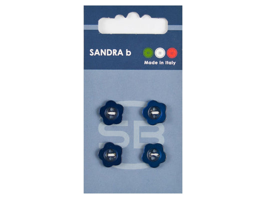 Knopf 4-Loch 12,5 mm blau Blume
