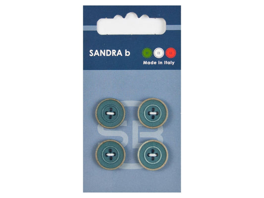 Knopf 4-Loch 15 mm blau