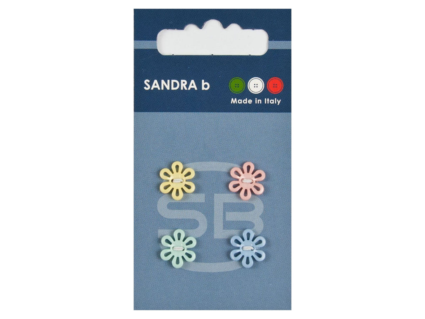 Knopf 2-Loch 11 mm bunt Blume