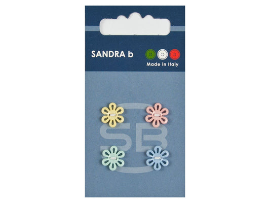 Knopf 2-Loch 11 mm bunt Blume