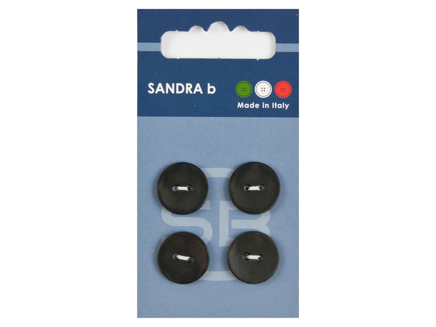 Knopf 2-Loch 15 mm schwarz