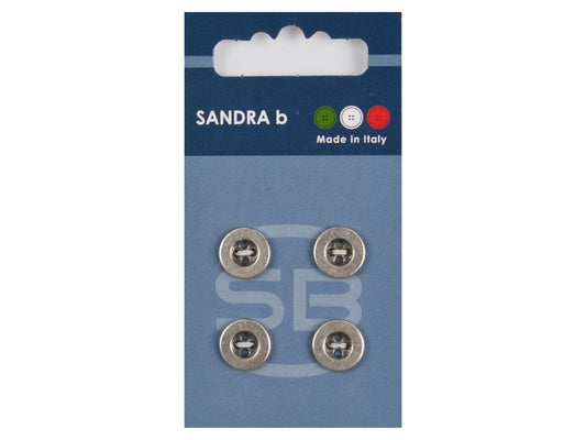 Knopf 4-Loch 11 mm Silber Metall