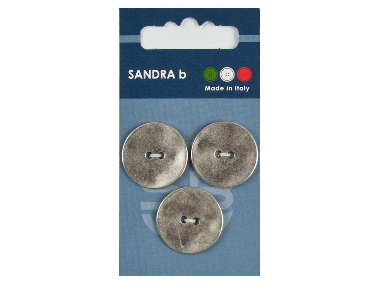 Knopf 2-Loch 20,5 mm Silber Metall