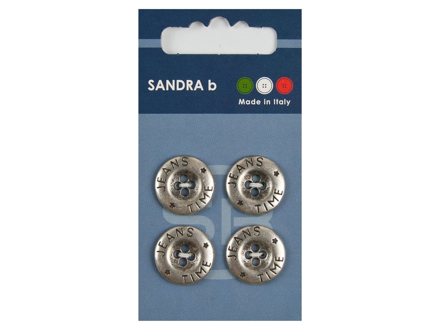 Knopf 4-Loch 18 mm Silber Metall