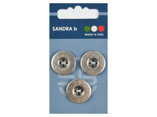 Knopf 4-Loch 20,5 mm Silber Metall