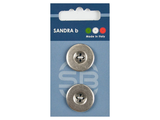 Knopf 4-Loch 23 mm Silber Metall