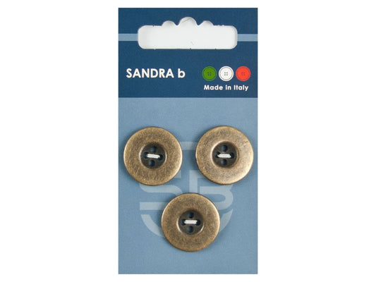 Knopf 4-Loch 20,5 mm Altgold Metall