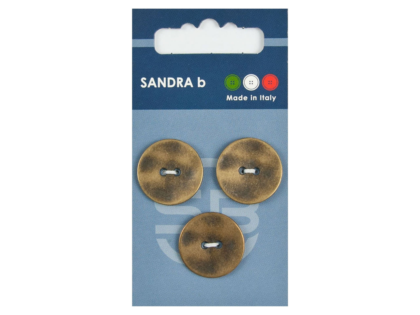 Knopf 2-Loch 20,5 mm Altgold Metall