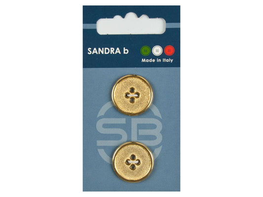 Knopf 4-Loch 20,5 mm gold Metall